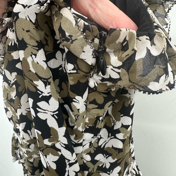 M MICHEAL KORS BUTTERFLY tiered spaghetti maxi fairycore dark romantic  dress S - Picture 5 of 10